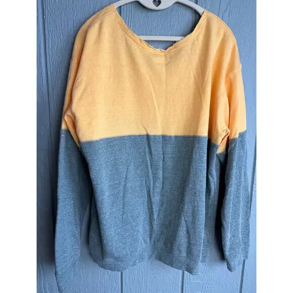 Green Bay Packers Colorblock Slouchy Oversized Crewneck, Off Shoulder, LG - Picture 6 of 6